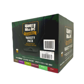 Wake The Hell Up!®️ Seasonal Holiday Flavored Variety Pack Single Serve K-Cup 48 Ct Box - Utica Coffee Roasting Co.