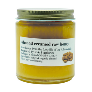 Almond Creamed Raw Honey From K&J Apiaries