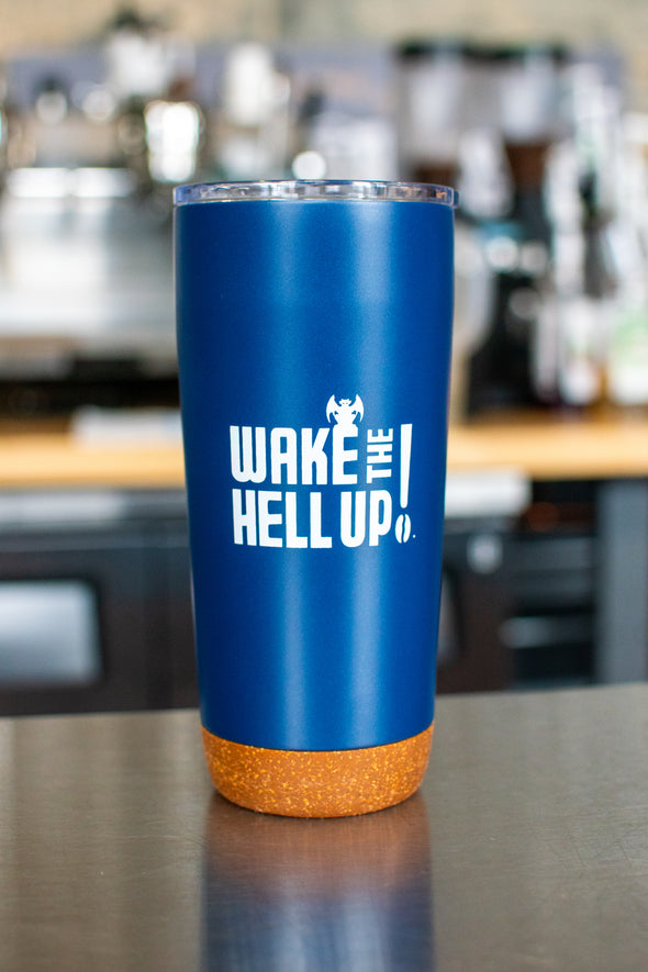 Blue Cork Bottom WTHU! Gargoyle Tumbler