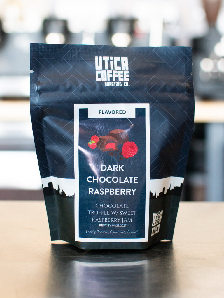 Dark Chocolate Raspberry 3oz Sample – Utica Coffee Roasting Co.