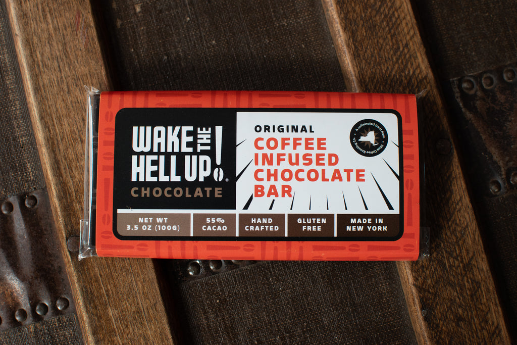 Wake The Hell Up!®️ Chocolate Bar – Utica Coffee Roasting Co.