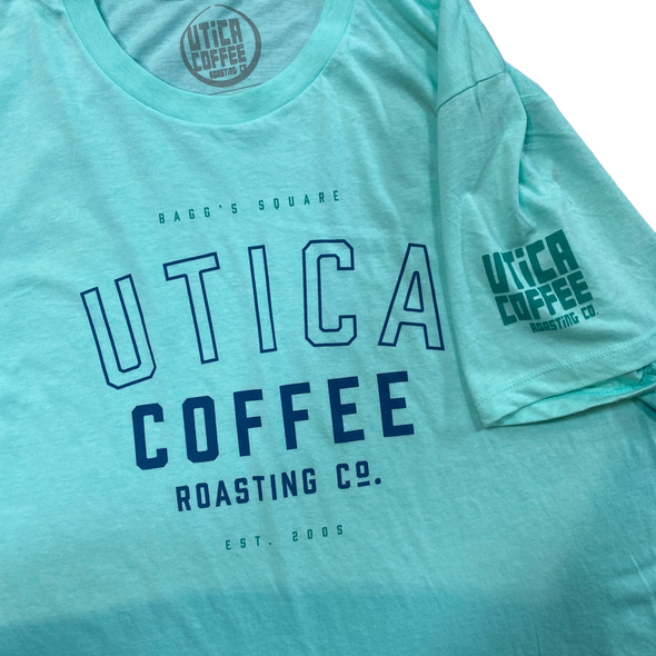 Utica Coffee Roasting Co. University Logo Seafoam Heather T-Shirt