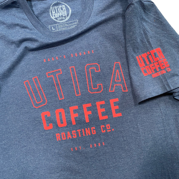 Utica Coffee Roasting Co. University Logo Navy T-Shirt