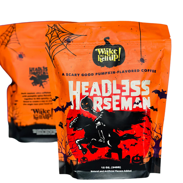 Wake The Hell Up! Headless Horseman | Ultra-Caffeinated Pumpkin Flavored Ground Coffee in a 12-Ounce Bag