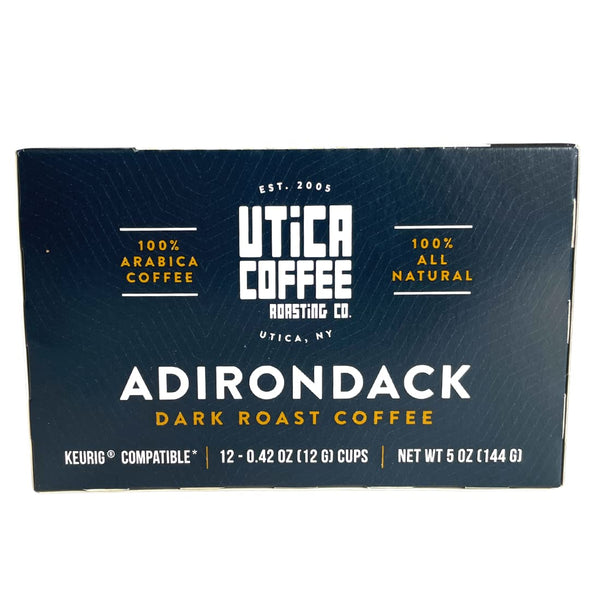 Adirondack Blend Dark Roast K-Cup Compatible Single Serve Pods - Utica Coffee Roasting Co.