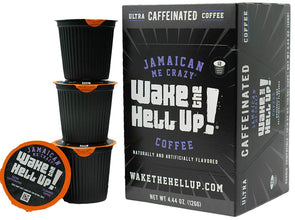 Wake The Hell Up!®️ Single Serve K-Cup Compatible Jamaican Me Crazy® Flavored Pods - Utica Coffee Roasting Co.