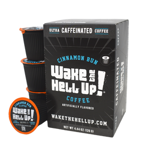 Wake The Hell Up!®️ Single Serve K-Cup Compatible Cinnamon Bun Flavored Pods - Utica Coffee Roasting Co.