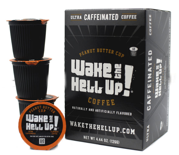 Wake The Hell Up!®️ Single Serve K-Cup Compatible Peanut Butter Cup - Utica Coffee Roasting Co.